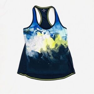 Athleta Watercolor/Abstract Print Workout Athletic Tank Top